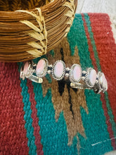 Load image into Gallery viewer, Navajo Queen Pink Conch Shell &amp; Sterling Silver Cuff Bracelet