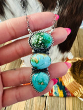 Load image into Gallery viewer, Handcrafted Sonoran Mountain Turquoise &amp; Sterling Silver Necklace by Vicky Hicks