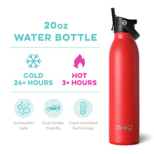Load image into Gallery viewer, Swig Life Red Flip + Sip Water Bottle (20oz)