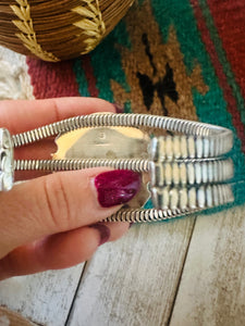 Navajo Sterling Silver & Purple Spiny Cuff Bracelet