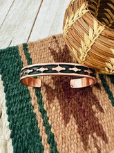 Load image into Gallery viewer, Navajo Hand Stamped Copper Cuff Bracelet