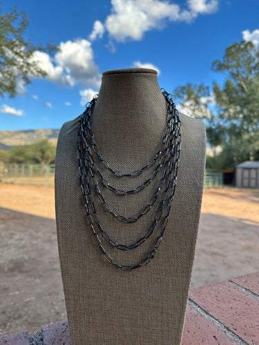 *AUTHENTIC* Navajo Made Sterling Silver Handmade Paper Clip Chains