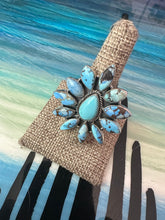 Load image into Gallery viewer, Beautiful Handmade Golden Hills Turquoise And Sterling Silver Adjustable Statement Ring