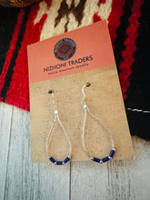 Load image into Gallery viewer, Navajo Sterling Liquid Silver &amp; Lapis Beaded Dangle Earrings