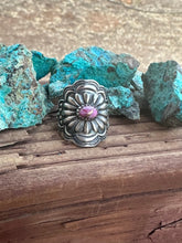 Load image into Gallery viewer, Beautiful Concho Handmade Pink Dream And Sterling Silver Adjustable Ring