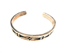 Load image into Gallery viewer, Vintage Old Pawn Navajo Hand Stamped Sterling Silver Cuff Bracelet