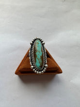 Load image into Gallery viewer, Gorgeous Navajo Sterling Silver &amp; Turquoise Adjustable Ring Signed LK