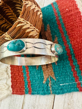 Load image into Gallery viewer, Navajo Turquoise &amp; Sterling Silver Bangle Bracelet