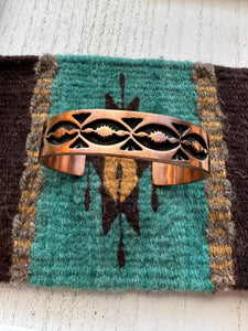 Mens Navajo Copper Bracelet Cuff Signed J. Tahe