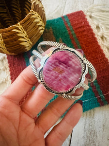 Navajo Sterling Silver & Purple Spiny Cuff Bracelet