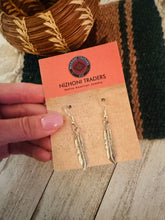 Load image into Gallery viewer, Navajo Sterling Silver Feather Dangle Earrings