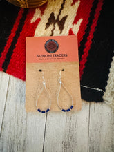 Load image into Gallery viewer, Navajo Sterling Liquid Silver &amp; Lapis Beaded Dangle Earrings