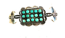 Load image into Gallery viewer, Navajo Turquoise &amp; Sterling Silver Cluster Cuff Bracelet