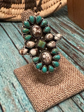 Load image into Gallery viewer, Terra Fusion Wild Horse &amp; Turquoise Sterling Silver Adjustable Ring