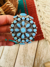 Load image into Gallery viewer, Navajo Blue Opal &amp; Sterling Silver Cluster Bracelet Cuff