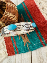 Load image into Gallery viewer, Navajo Turquoise &amp; Sterling Silver Bangle Bracelet