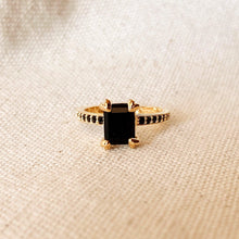 Load image into Gallery viewer, GOLD COLLECTION - 18k Gold Filled Black Solitaire Ring