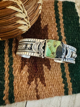 Load image into Gallery viewer, Navajo Sterling Silver &amp; Black Jack Turquoise Cuff Bracelet