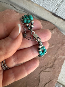 COWGIRL UP Handmade Sterling Silver & Turquoise Beaded Bracelet