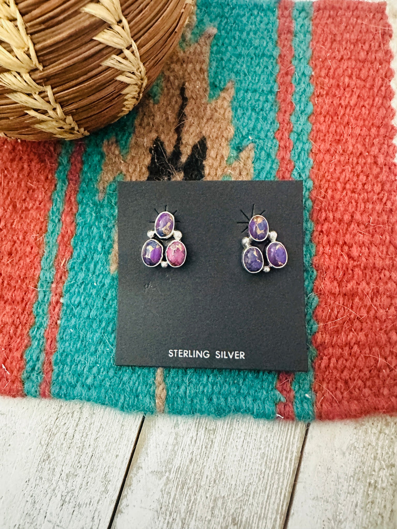 Navajo Sterling Silver Purple Mojave Post Earrings Amanda Radke navajo-sterling-silver-purple-mojave-post-earrings-amanda-radke