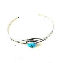 Load image into Gallery viewer, Navajo Sterling Silver &amp; Turquoise Cuff Bracelet