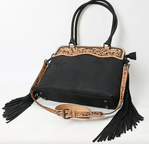 Tote - Cowhide Leather Fringed