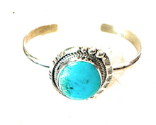 Load image into Gallery viewer, Navajo Sterling Silver &amp; Turquoise Cuff Bracelet by Francis Fred