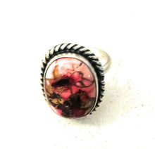 Load image into Gallery viewer, *Authentic* Navajo Sterling Silver &amp; Rose Dahlia Adjustable Ring