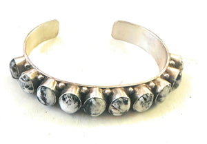 *AUTHENTIC* Navajo Sterling Silver & White Buffalo Cuff Bracelet (Copy)
