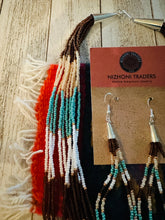 Load image into Gallery viewer, Navajo Sterling Silver &amp; Multicolor Beaded Necklace and Earring Set