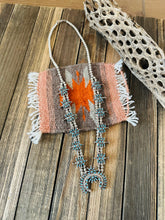 Load image into Gallery viewer, Zuni Turquoise &amp; Sterling Silver Needlepoint Squash Blossom Necklace