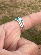 Load image into Gallery viewer, Handmade Sterling Silver Turquoise and CZ Eternity Band