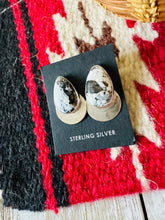 Load image into Gallery viewer, *AUTHENTIC* Navajo White Buffalo &amp; Sterling Silver Post Earrings