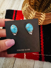 Load image into Gallery viewer, Navajo Sterling Silver &amp; Morenci Turquoise Post Earrings