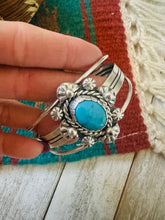 Load image into Gallery viewer, Navajo Sterling Silver &amp; Kingman Turquoise Cuff Bracelet