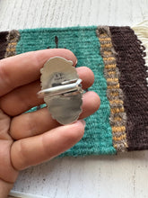 Load image into Gallery viewer, Gorgeous Navajo Sterling Silver &amp; Turquoise Adjustable Ring Signed LK