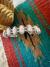 Load image into Gallery viewer, Navajo Queen Pink Conch Shell &amp; Sterling Silver Cuff Bracelet