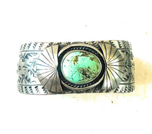 Load image into Gallery viewer, Navajo Royston Turquoise &amp; Sterling Silver Cuff Bracelet