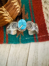 Load image into Gallery viewer, Navajo Turquoise &amp; Sterling Silver Inlay Cuff Bracelet