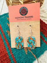 Load image into Gallery viewer, Navajo Sterling Silver &amp; Multi Stone Spice Slab Dangle Earrings