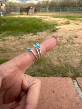 Load image into Gallery viewer, Handmade Sterling Silver Turquoise and CZ Eternity Band