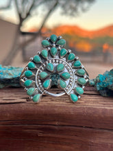 Load image into Gallery viewer, Navajo Turquoise &amp; Sterling Silver Naja Cuff Bracelet