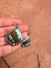 Load image into Gallery viewer, Handmade Number 8 Turquoise &amp; Sterling Silver Hook Dangle Earrings STYLE 1