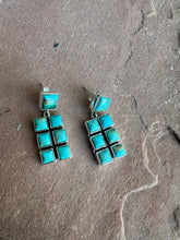 Load image into Gallery viewer, Handmade Turquoise and Sterling Silver Dangles