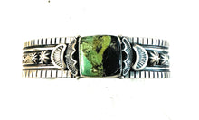 Load image into Gallery viewer, Navajo Sterling Silver &amp; Black Jack Turquoise Cuff Bracelet