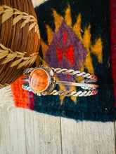 Load image into Gallery viewer, Navajo Sterling Silver &amp; Orange Spiny Oyster Cuff Bracelet