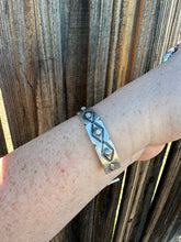 Load image into Gallery viewer, Beautiful Navajo Hand Stamped Bracelet Cuff Signed S.Tso