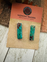 Load image into Gallery viewer, *AUTHENTIC* Navajo Royston Turquoise and Sterling Silver Rectangle Post Earrings