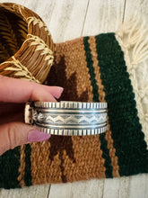 Load image into Gallery viewer, Navajo Sterling Silver &amp; Black Jack Turquoise Cuff Bracelet