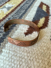 Load image into Gallery viewer, Vintage Handmade Copper Cuff Bracelet